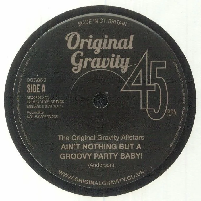 Лицевая сторона обложки — The ORIGINAL GRAVITY ALLSTARS — Ain't Nothing But A Groovy Party Baby!