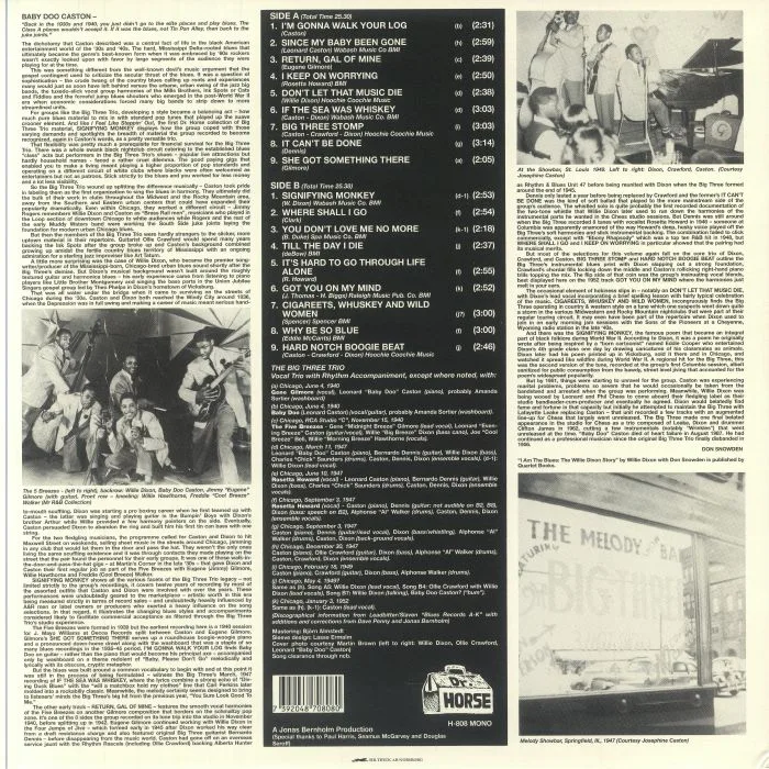Back cover — The BIG THREE TRIO — Signifying Monkey