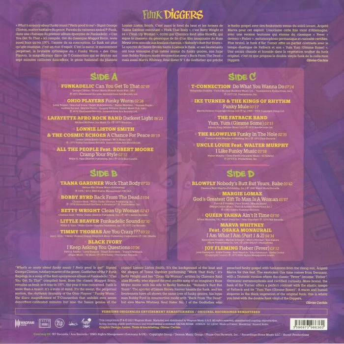 Back cover — VARIOUS — Funk Diggers: The Hottest Underground Funk Music Selection