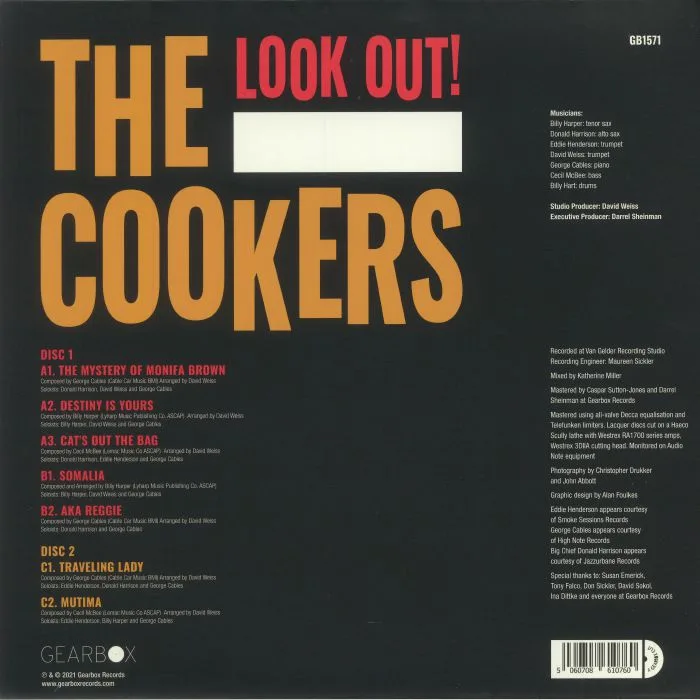 Обратная сторона обложки — The COOKERS — Look Out!
