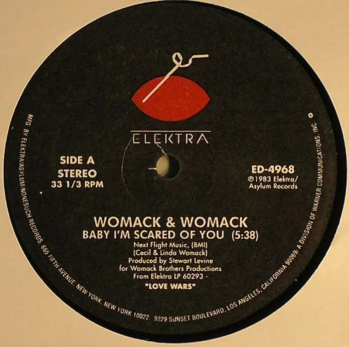 Front cover — WOMACK & WOMACK / DEE DEE BRIDGEWATER — Baby I'm Scared Of You