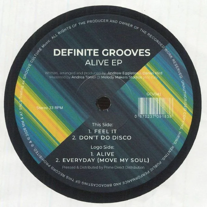 Лицевая сторона обложки — DEFINITE GROOVES — Alive EP