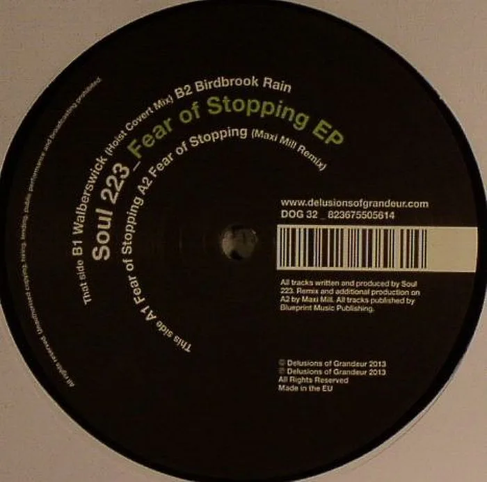 Обратная сторона обложки — SOUL 223 — Fear Of Stopping EP