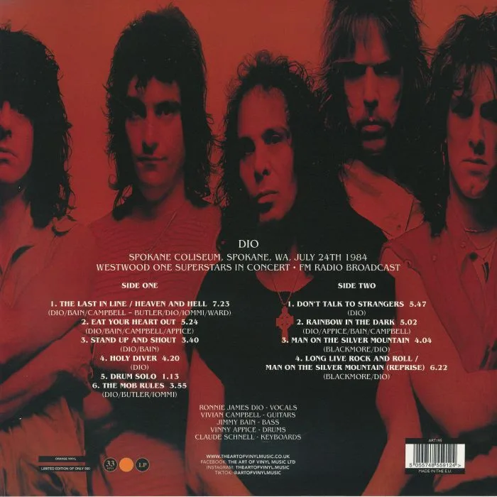 Обратная сторона обложки — DIO — Live In The USA 1984