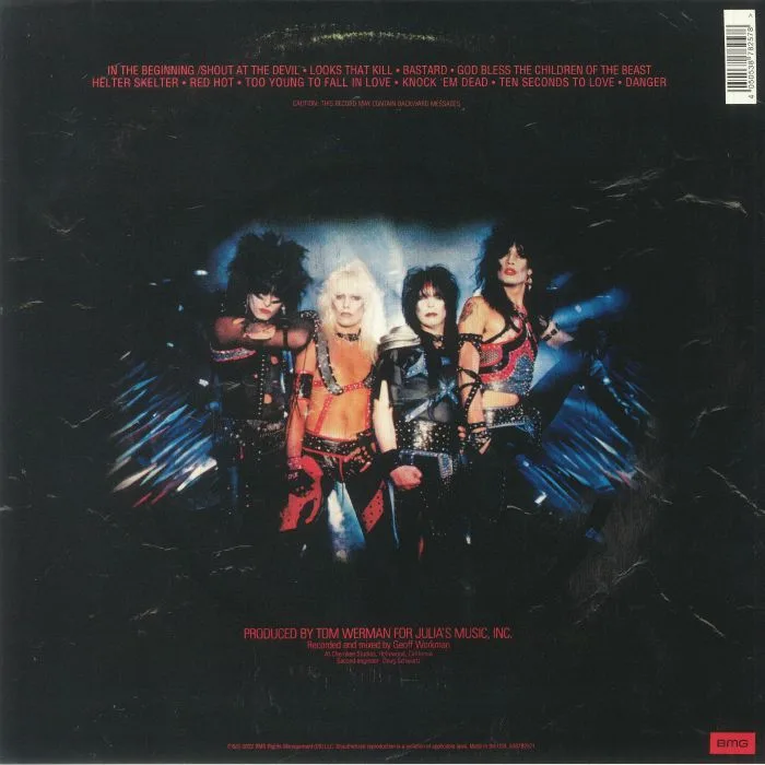 Back cover — MOTLEY CRUE — Shout At The Devil (remastered)