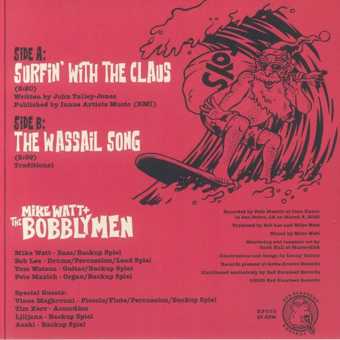 Обратная сторона обложки — Mike WATT / THE BOBBLYMEN — Surfin With The Claus