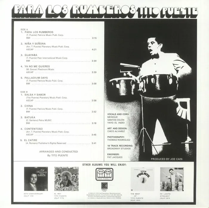 Обратная сторона обложки — Tito PUENTE — Para Los Rumberos (remastered)