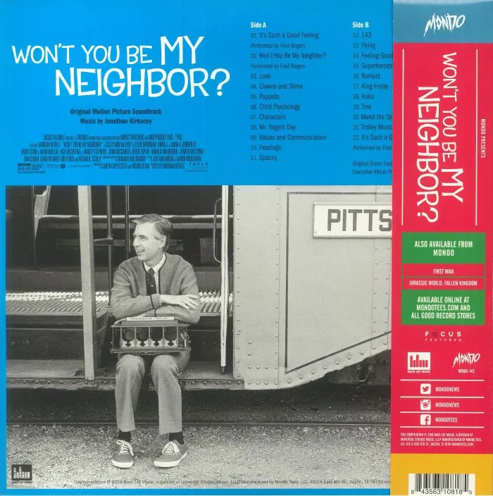 Обратная сторона обложки — Jonathan KIRKSCEY — Won't You Be My Neighbor? (Soundtrack)