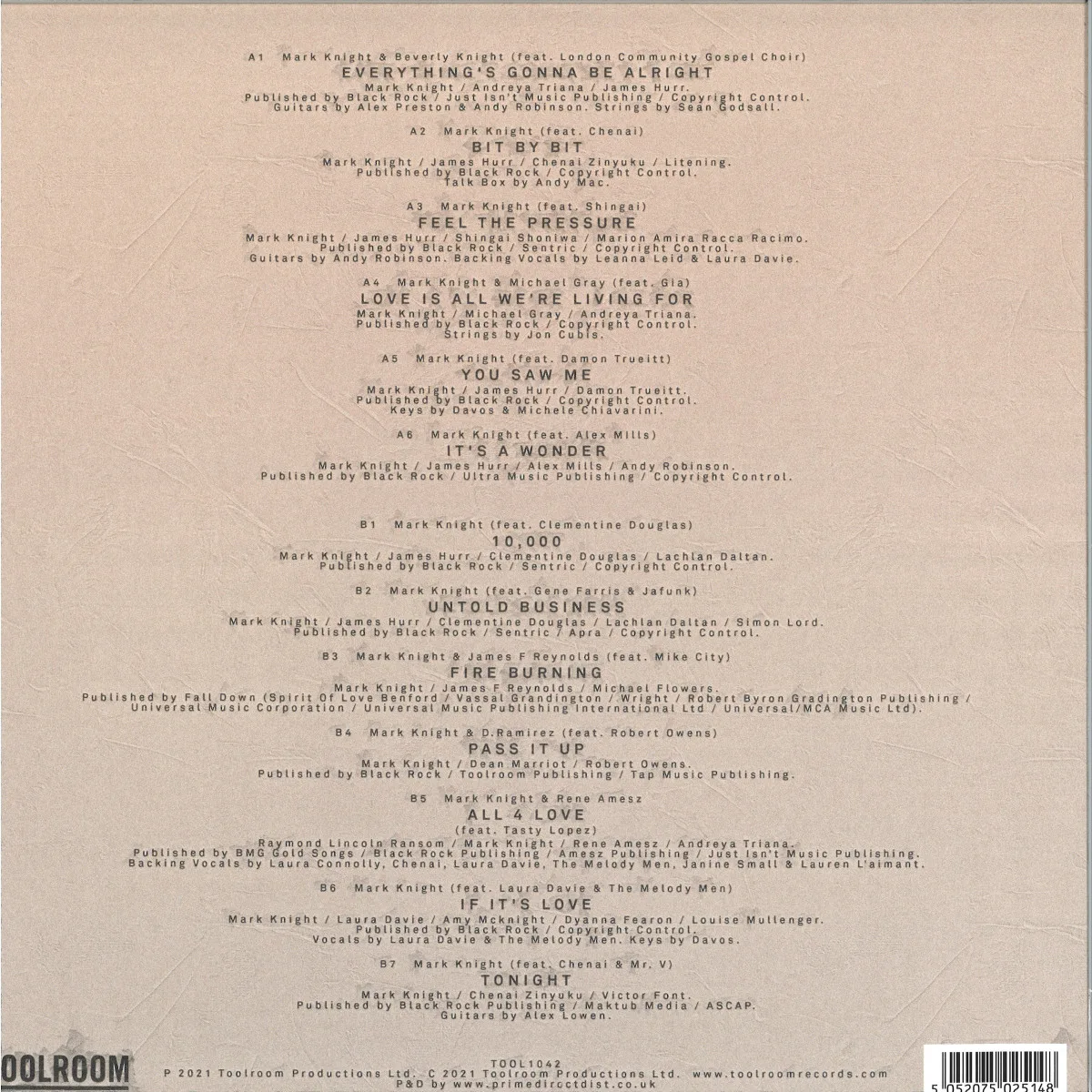 Back cover — Mark Knight — Untold Business LP