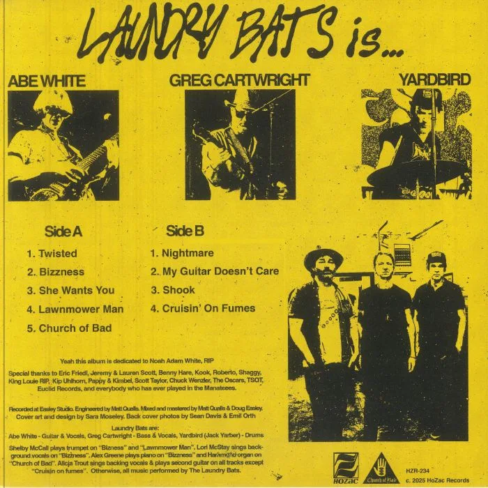 Обратная сторона обложки — LAUNDRY BATS — Hangin On A String