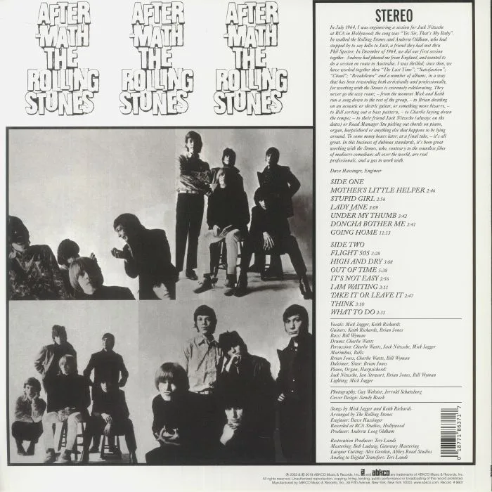 Back cover — The ROLLING STONES — Aftermath (reissue)