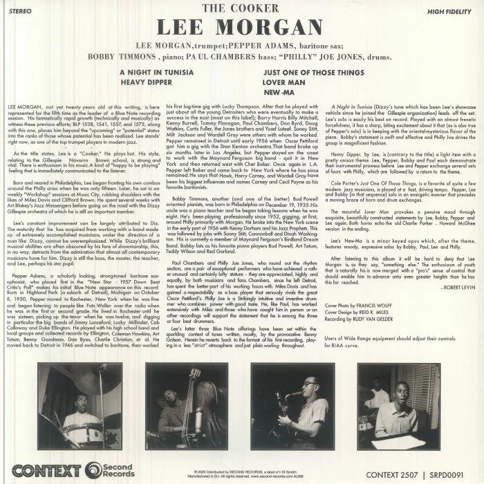 Обратная сторона обложки — Lee MORGAN — The Cooker (reissue)