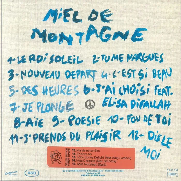 Back cover — Miel DE MONTAGNE — Ouin Ouin Ouin (Deluxe Edition)