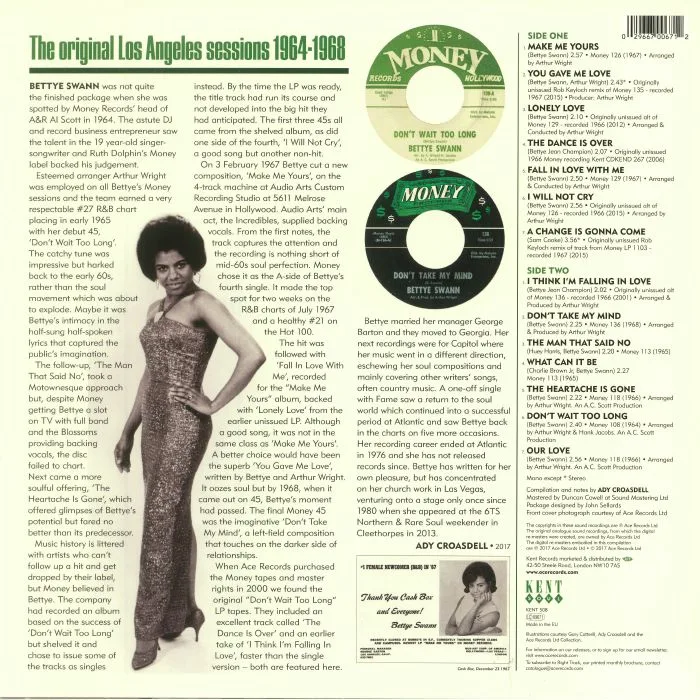 Обратная сторона обложки — BETTYE SWANN — The Money Masters