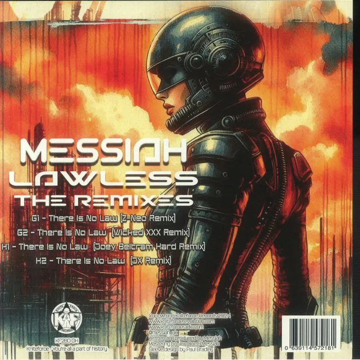 Обратная сторона обложки — MESSIAH — Lawless (The Remixes) EP