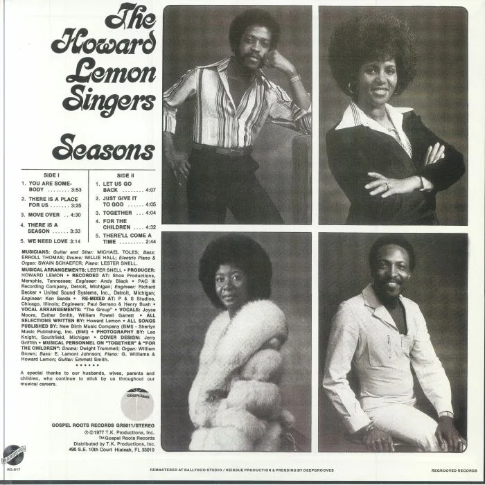 Обратная сторона обложки — The HOWARD LEMON SINGERS — Seasons (remastered)