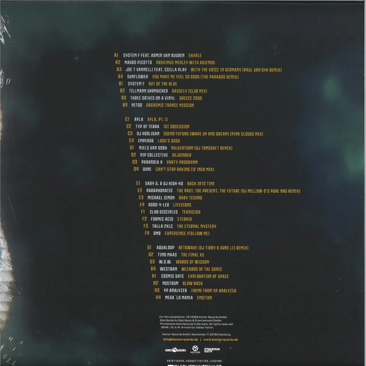 Back cover — Various — Trance Nation-The Classics (4LP)