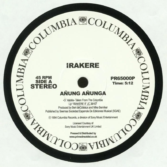 Лицевая сторона обложки — IRAKERE — Anung Anunga