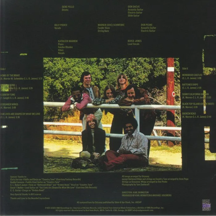 Back cover — ODYSSEY — Odyssey (reissue)