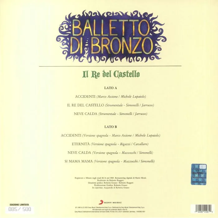 Обратная сторона обложки — BALLETTO DI BRONZO — Il Re Del Castello