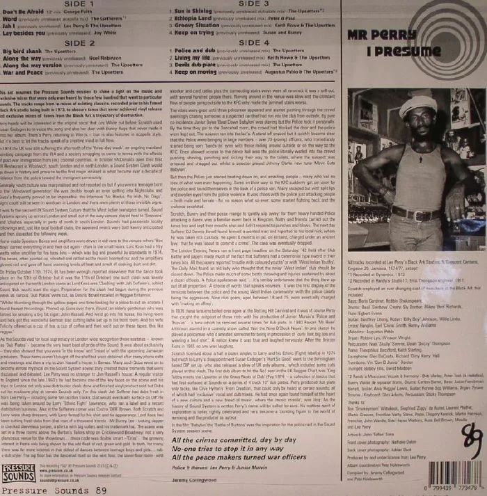 Back cover — Lee PERRY / VARIOUS — Mr Perry I Presume