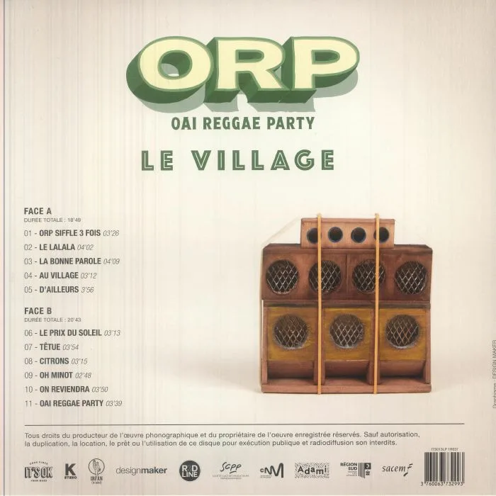 Обратная сторона обложки — ORP — Le Village