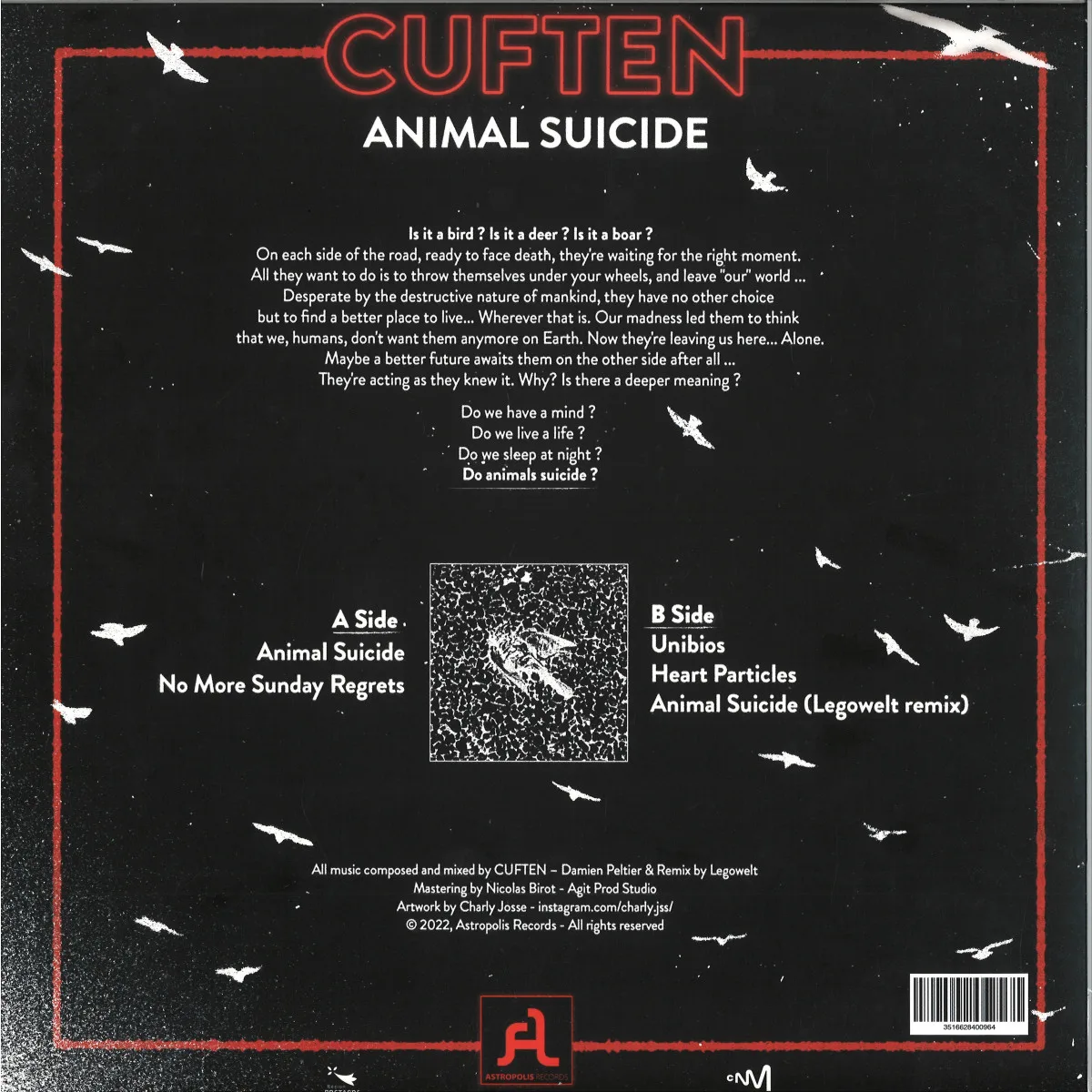 Обратная сторона обложки — Cuften — Animal Suicide EP