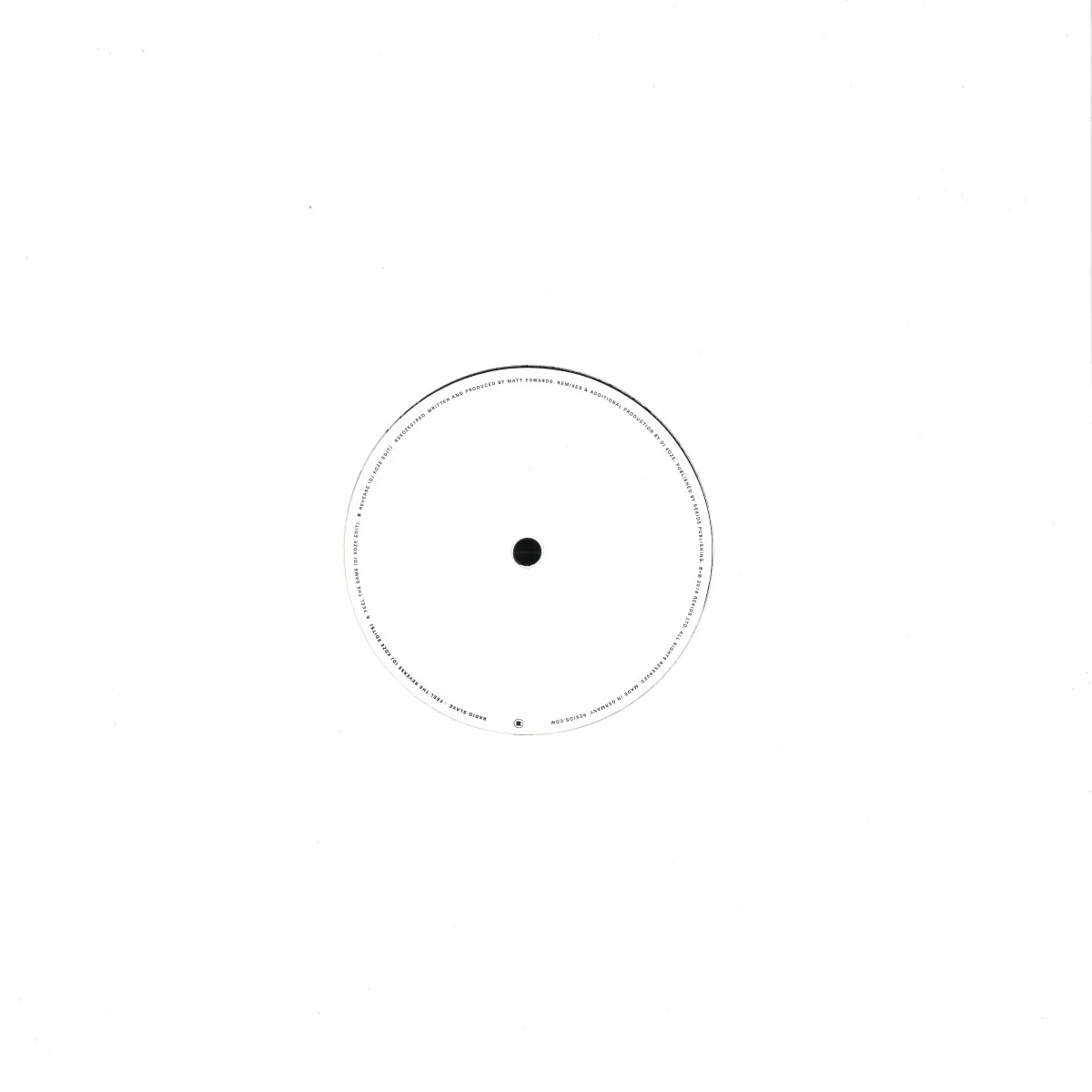 Back cover — Radio Slave — Rsd 2018*** Feel The Reverse (dj Koze Edits)