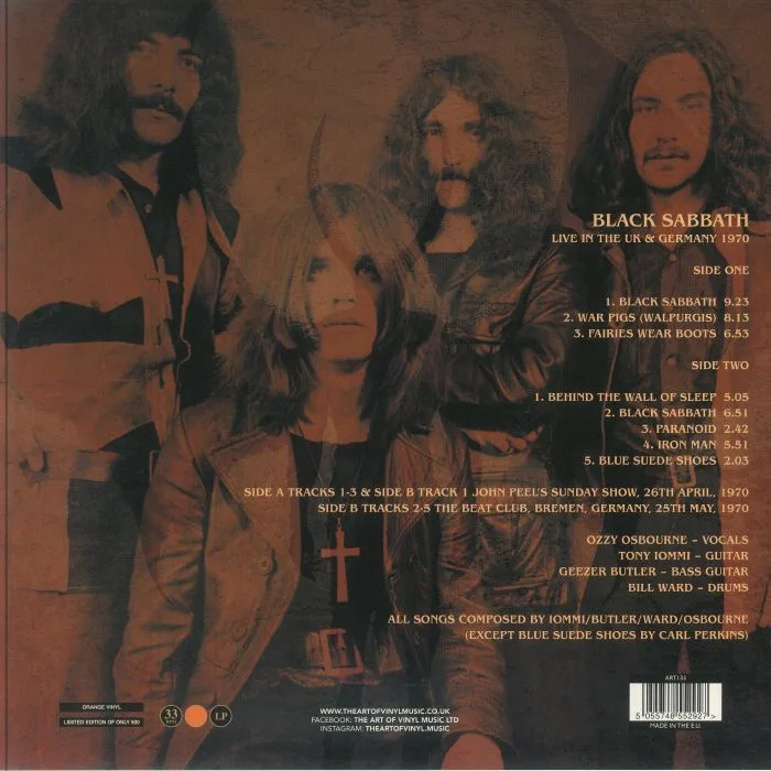 Обратная сторона обложки — BLACK SABBATH — Live In The UK & Germany 1970 (remastered)