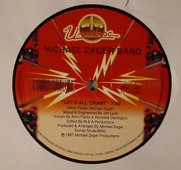 Front cover — MICHAEL ZAGER BAND / LIME — Let's All Chant