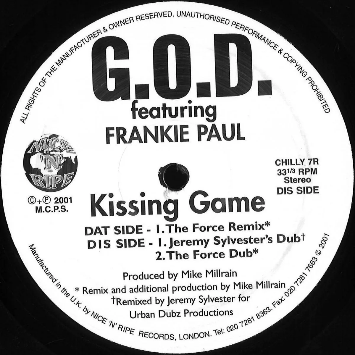 G.o.d. Featuring Frankie Paul — Kissing Game