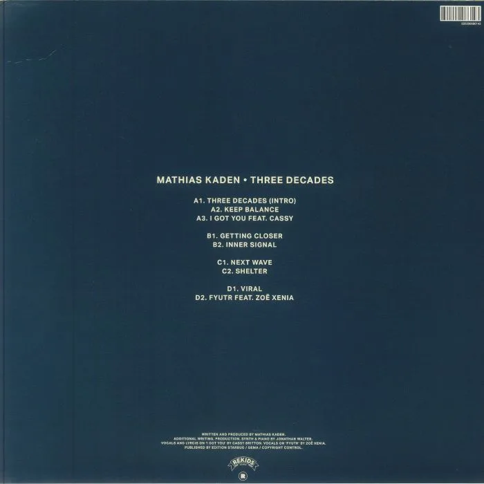 Обратная сторона обложки — Mathias Kaden — Three Decades (2x12")