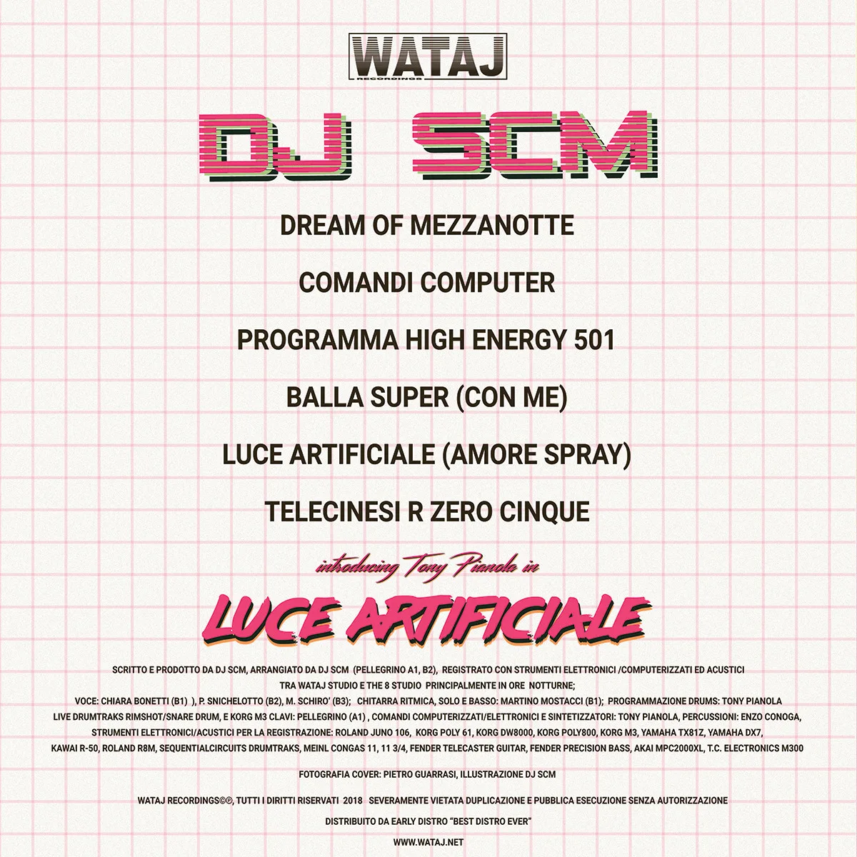 Обратная сторона обложки — Dj Scm — Introducing Tony Pianola In Luce Artificiale