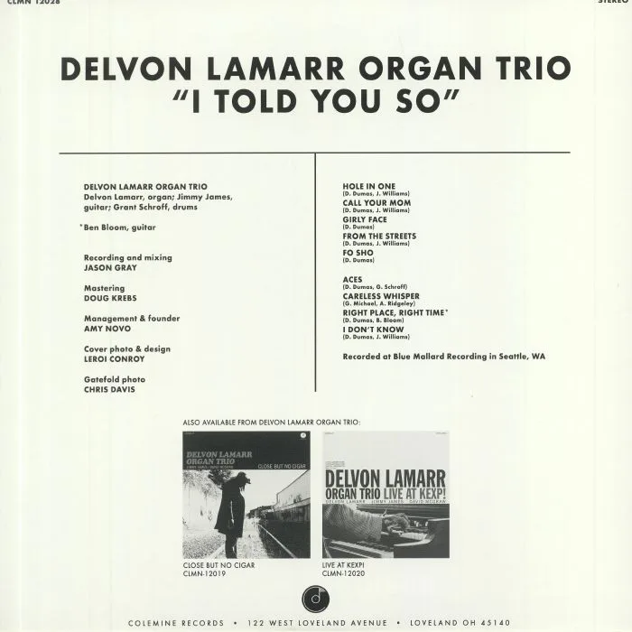 Обратная сторона обложки — DELVON LAMARR ORGAN TRIO — I Told You So