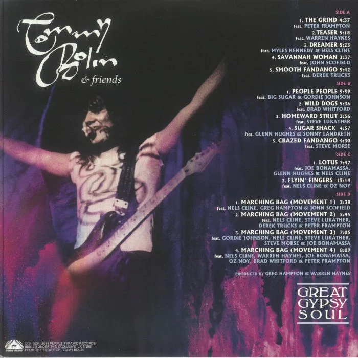 Back cover — Tommy BOLIN — Great Gypsy Soul (reissue)