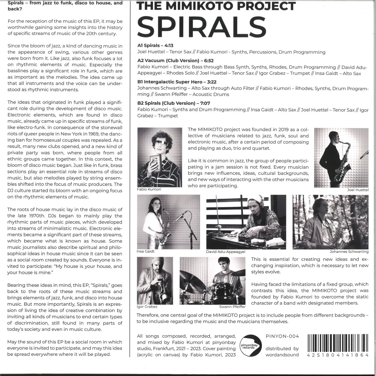 Обратная сторона обложки — The Mimikoto Project — Spirals