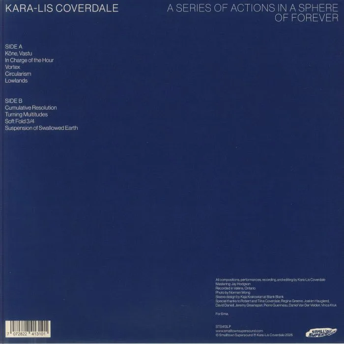 Обратная сторона обложки — Kara Lis COVERDALE — A Series Of Actions In A Sphere Of Forever