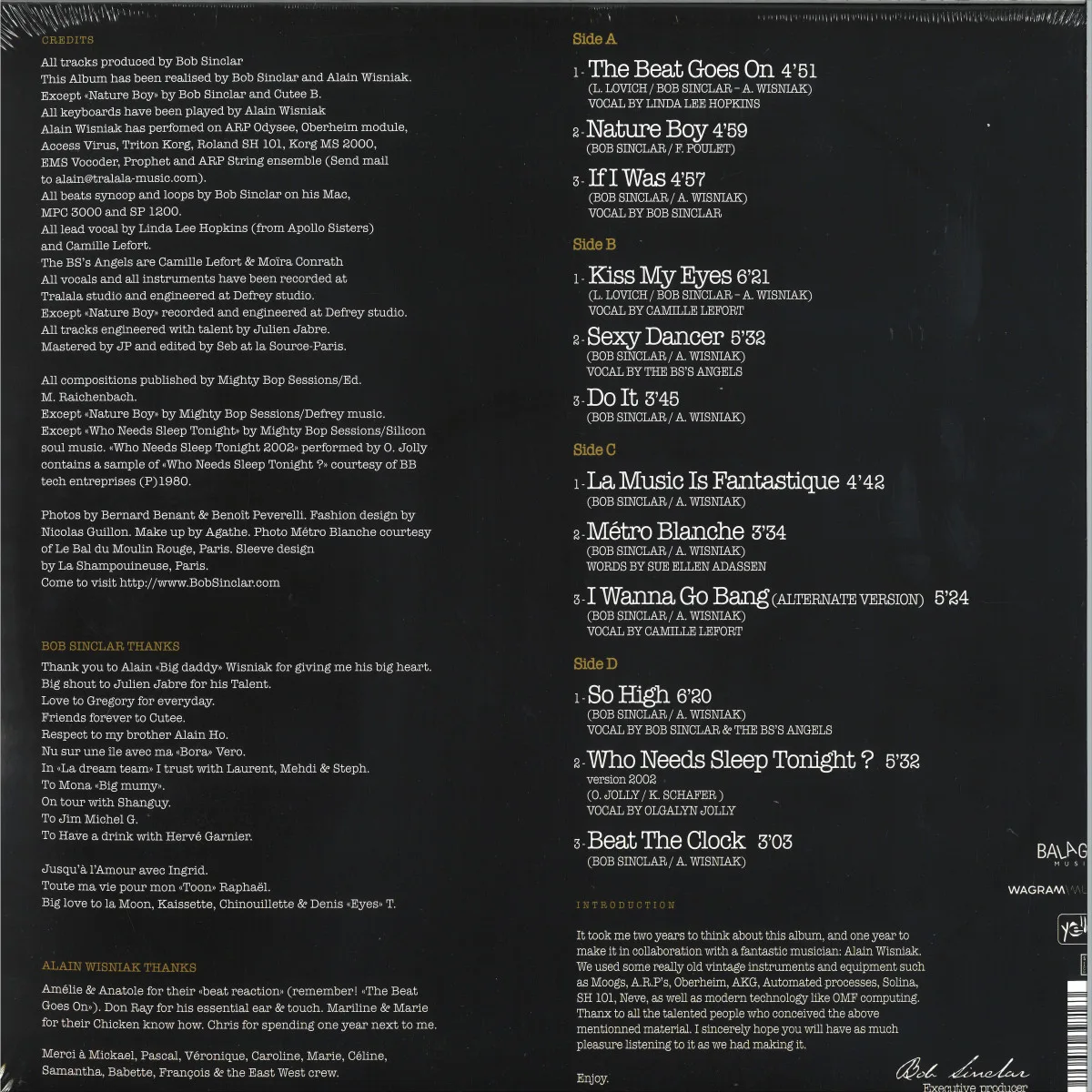 Back cover — Bob Sinclar — III LP 2x12"