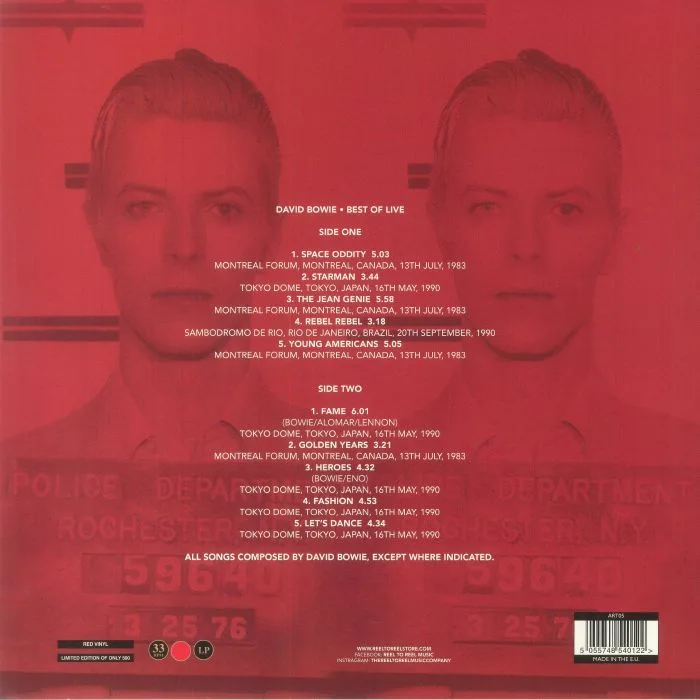 Back cover — David BOWIE — Best Of Live