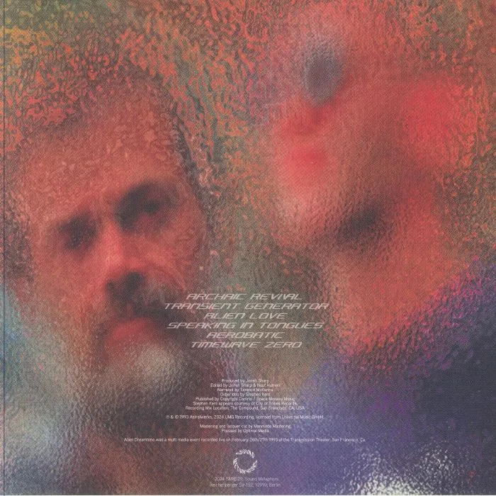 Back cover — SPACETIME CONTINUUM withTERENCE McKENNA — Alien Dreamtime