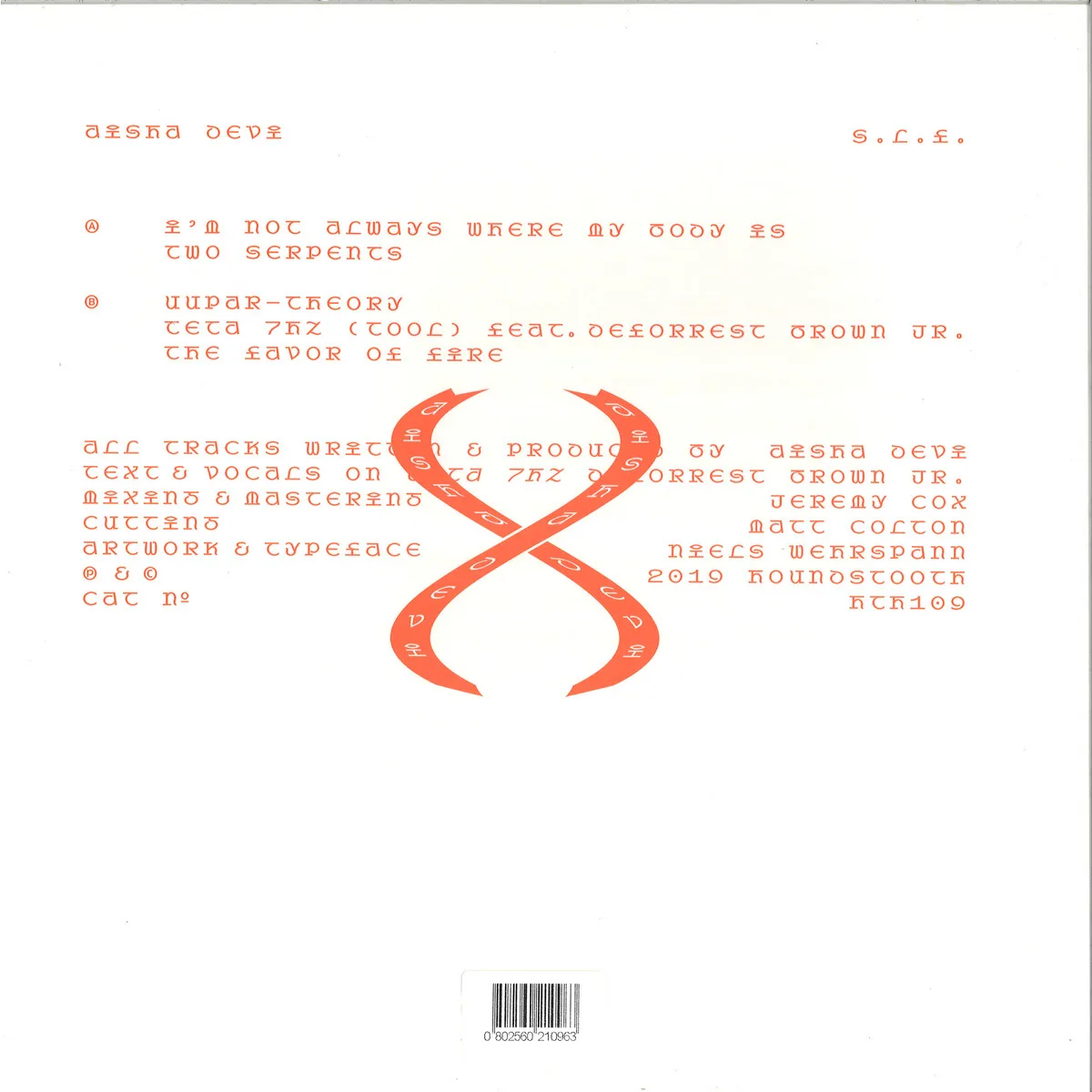 Back cover — Aisha Devi — S.L.F.