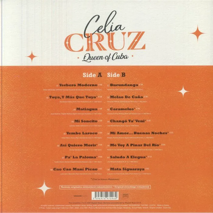 Обратная сторона обложки — Celia CRUZ — Queen Of Cuba