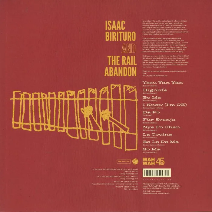 Back cover — Isaac BIRITURO / THE RAIL ABANDON — Kalba
