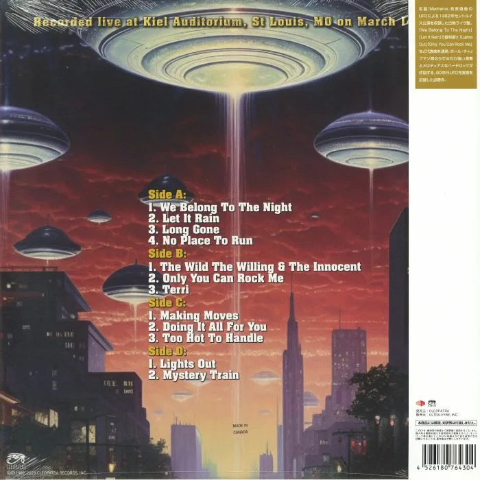 Back cover — UFO — Landing In St Louis: Live 1982