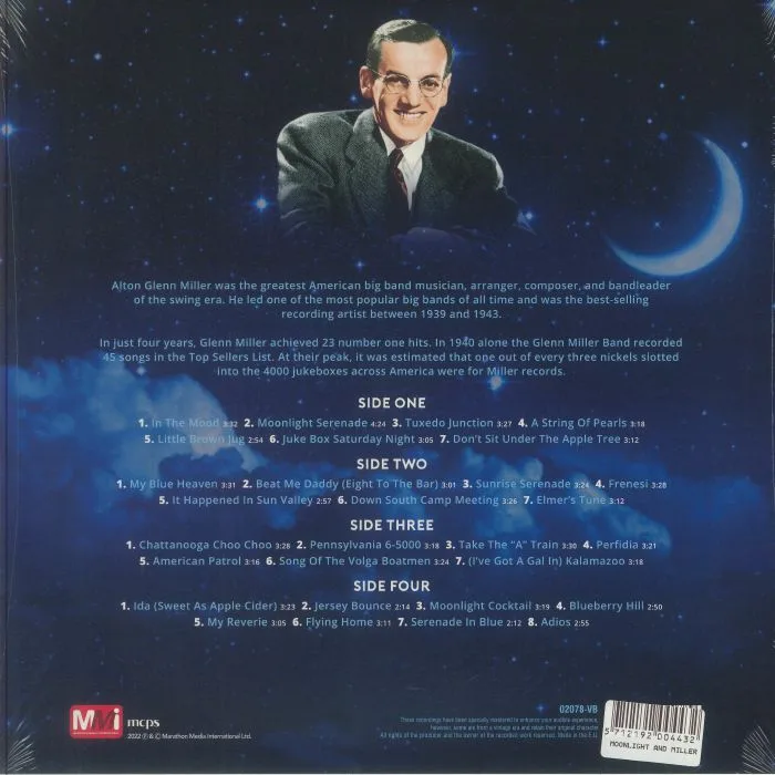 Обратная сторона обложки — Glenn MILLER — Moonlight & Miller (reissue)