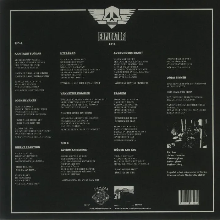 Back cover — EXPLOATOR — Avgrundens Brant