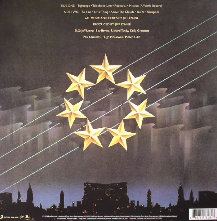 Back cover — ELECTRIC LIGHT ORCHESTRA — A New World Record