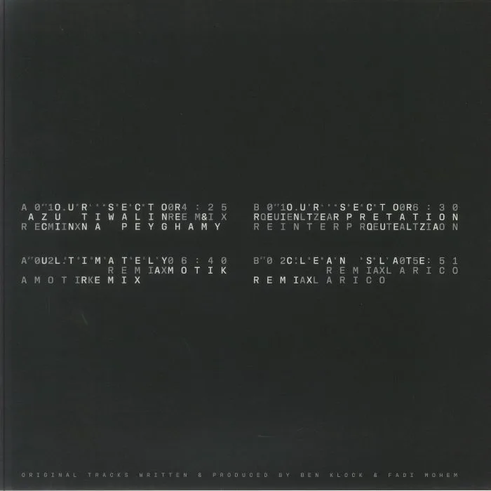 Обратная сторона обложки — Ben KLOCK / FADI MOHEM — Layer One (remixes)
