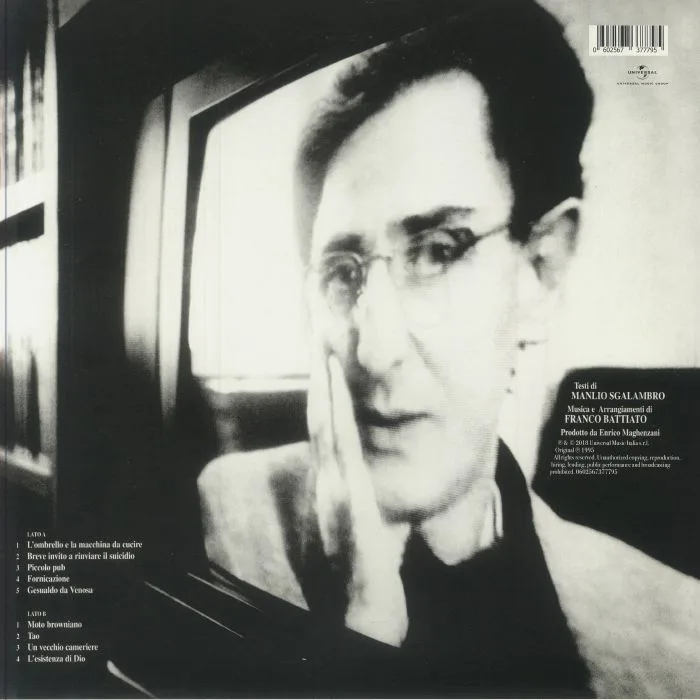 Back cover — Franco BATTIATO — L'ombrello E La Macchina (reissue)