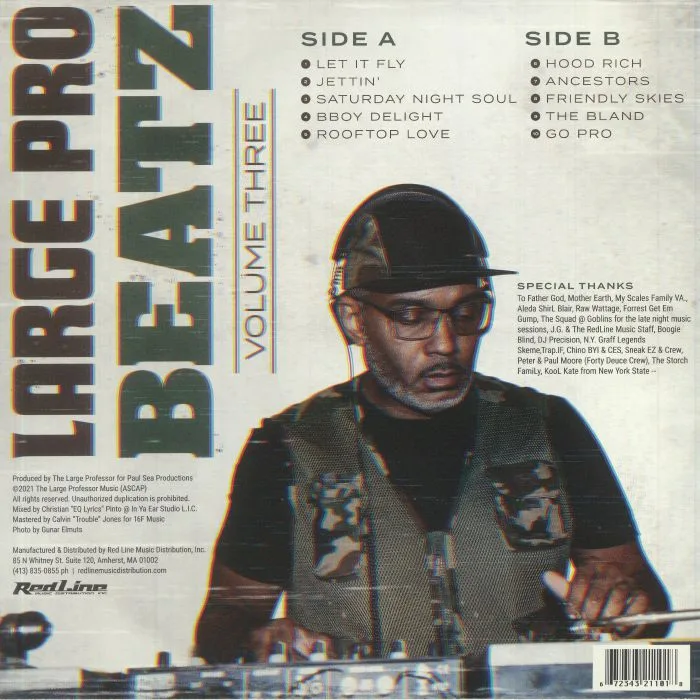 Обратная сторона обложки — LARGE PRO aka THE LARGE PROFESSOR — Beatz Volume Three